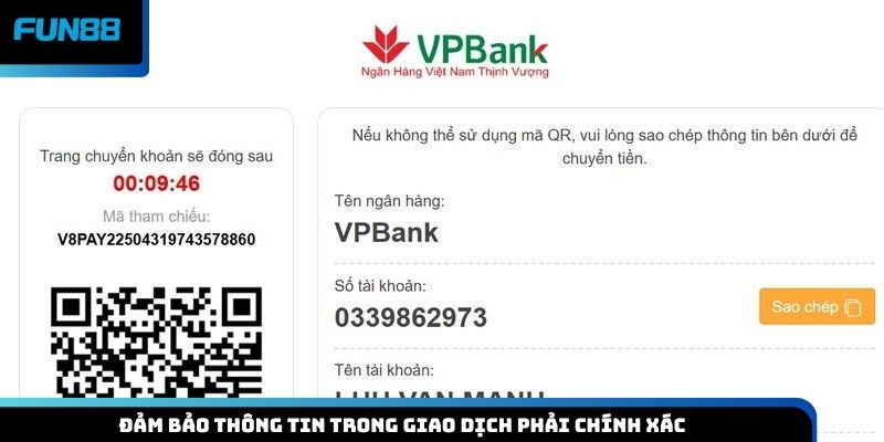 Đảm bảo thông tin trong giao dịch phải chính xác